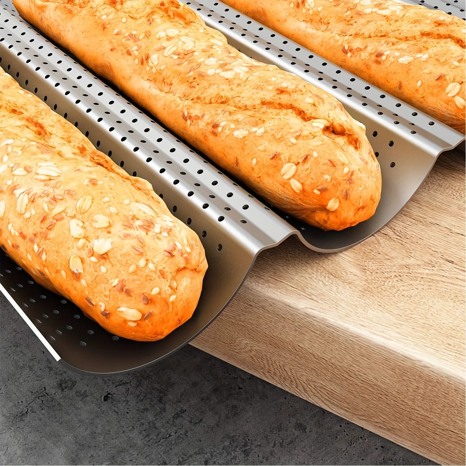 Moule à baguette perforé antiadhésif